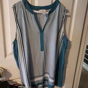 Loft Sleeveless Black V Neck Top